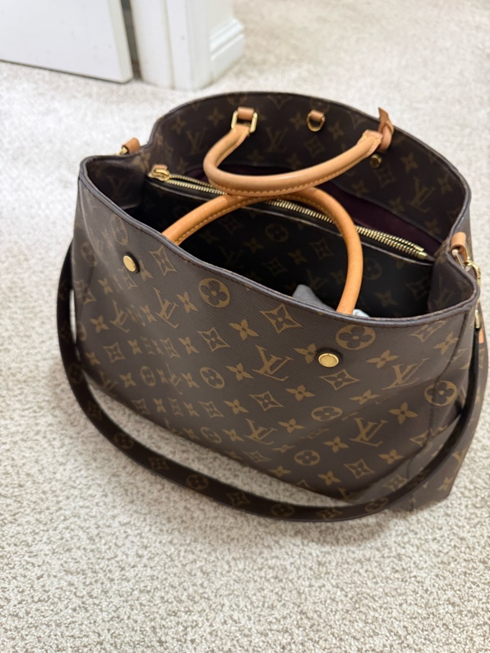 Louis Vuitton Monogram Canvas Tote with Vachetta Handles